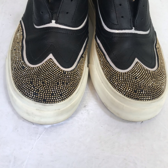 Giuseppe Zanotti Leather Mini Studs Sneakers Slip On Oxford Slides Logo Glitter - Picture 10 of 16